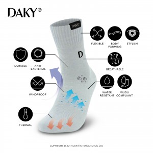 WUDU (MASAH) COMPLIANT & WATERPROOF WHITE SOCKS - (DAKY PHANTOM X)